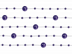Girlanda s tmavě fialovými perleťovými kuličkami