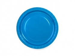Modrý papírový talířek - sada