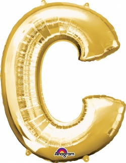 Zlatý fóliový balónek " C " 
