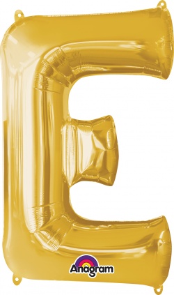 Zlatý fóliový balónek " E "