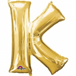Zlatý fóliový balónek " K "