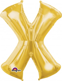 Zlatý fóliový balónek " X "