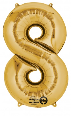 Zlatý fóliový balónek " 8 "