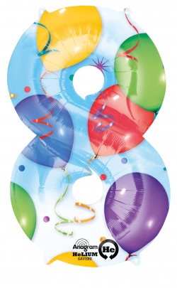 Balónek fóliový " 8 " barevný