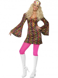 Hippie mini šaty s atom znakem a růžové legíny