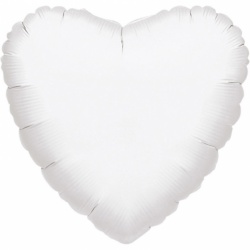 Fóliový balónek Bílé srdce