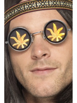 Brýle hippie s marihuanou