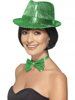 Zelený glitter klobouk