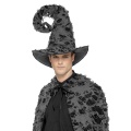 Potrhaný černo-šedý čarodějnický klobouk