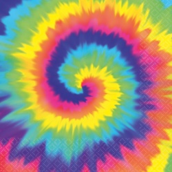 Papírové ubrousky duha - hippies