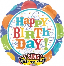 Balónek fóliový Happy Birthday - zpívající