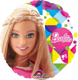 Balónek fóliový panenka Barbie - kulatý