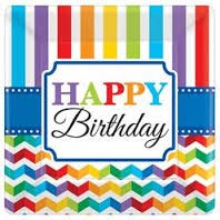 Talířek Happy Birthday čtverec - sada