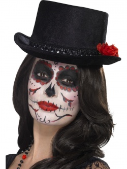 Černý cylindr s růžemi Day of the Dead
