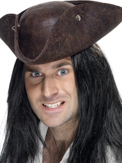 Hnědý pirátský klobouk
