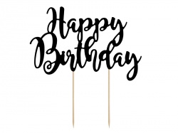 Černé zapichovátko Happy Birthday