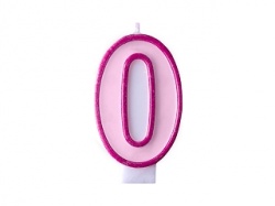Narozeninová svíčka " 0 " růžová