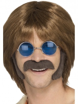 Retro knír a kotlety hnědá